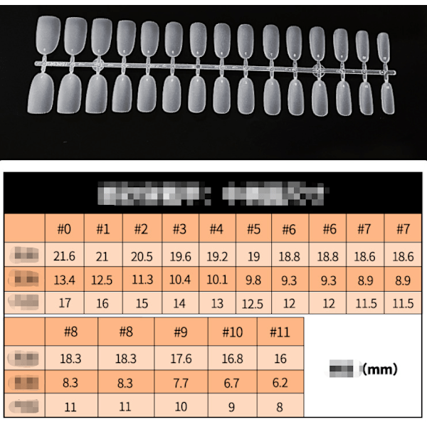 300 stk. bløde gel-negletips, 10 størrelser dobbeltsidede matte, ufilede negletips, akryl fuld dækning korte negletips til neglforlængelse