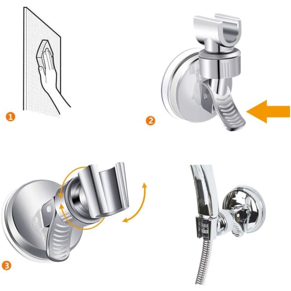 Universal handduschhållare, justerbar duschhållare, 360° vridbar duschhandduschhållare, duschhållare för glid