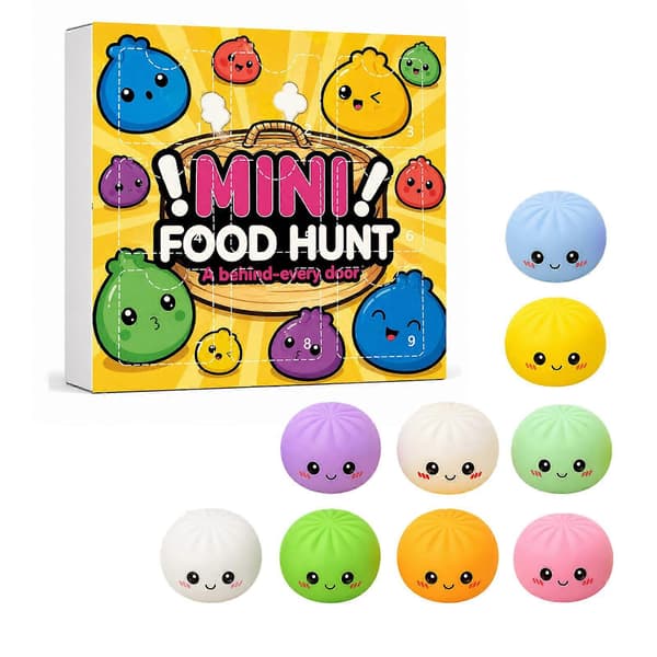 Dumpling Adventskalender Fidget Squishy 24-dagers nedtellingskalender Søt Myk Deigball E