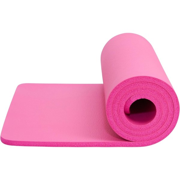 Yogamåtte | Multifunktionel Ekstra Tyk Skummåtte til Træning | Udstrækning, Styrketræning og Terapi – Pilates, Fitnessudstyr Pink
