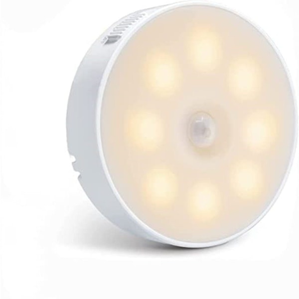 LED nattlampa, 2 stycken med ljussensor, varmt ljus 3000K, USB laddning, för trappor, korridorer, garderober, badrum