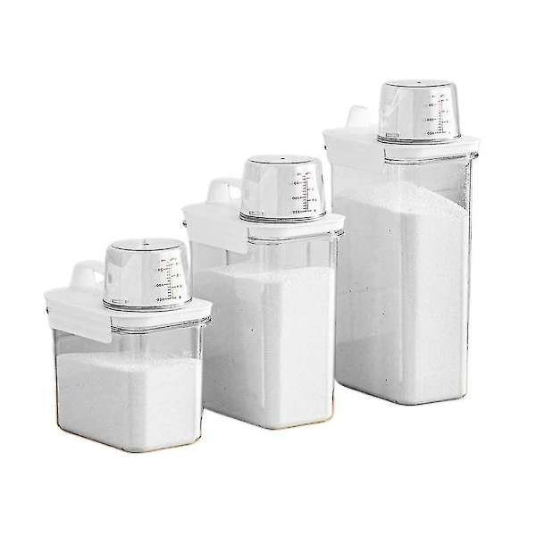 Lufttæt beholder til opbevaringsboks til vaskepulver Klar vask_xx 2300ML