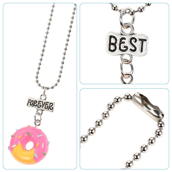 3 st Charm Halsband Donut Halsband 3 Vännskap Halsband Barn Halsband Flickor Vännskap Halsband Vännskap Halsband 3