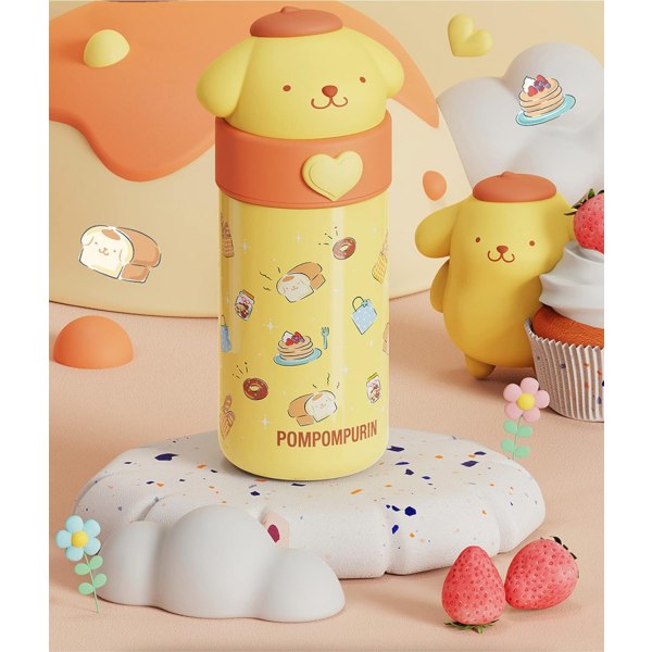 Sanrio Pom Pom Purin ruostumattomasta teräksestä valmistettu eristetty vesipullo 350ml Kuromi