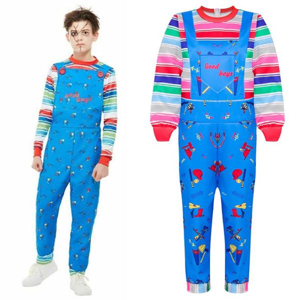 Børns Toddler Chucky Kostume Halloween Udklædning Outfit 120