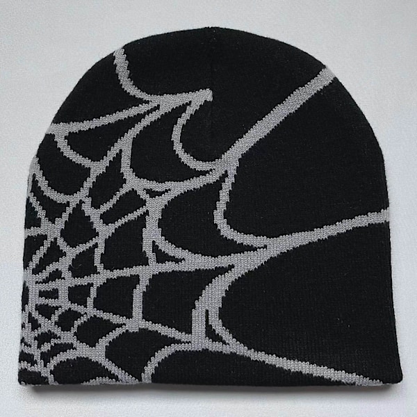 Stickad mössa för vintermössa Mjuk spindelnät Baggy Slouchy Stickade vintervarma mössor för kallt väder Skate Cap D