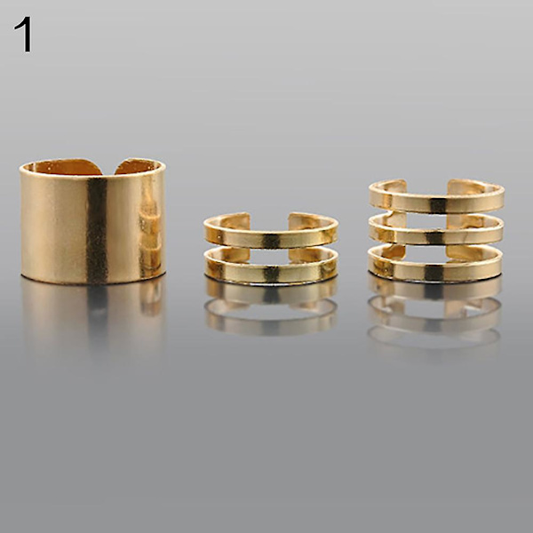 3 stk./sæt Mode Åbne Ringe Midi Finger Knuckle Stack Ringe Charms Julegave Silver