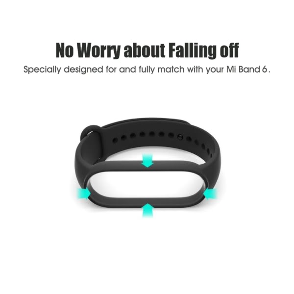 Xiaomi Mi Band 6 Smart Watch Ersättningsarmband Justerbart Silikonarmband Watch för män och kvinnor