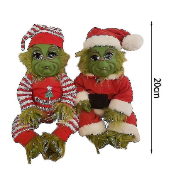 Jul Grinch Latex Plyschdocka Reborn Baby Grinch Gosedjur Julgåva