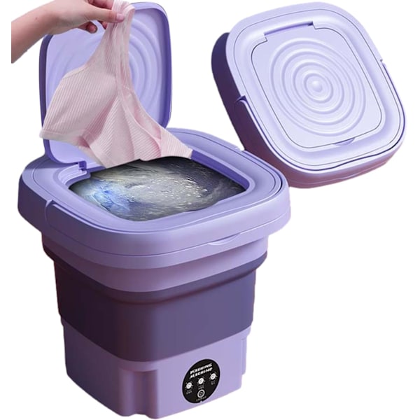 Bærbar 8L sammenklappelig mini vaskemaskine, mini vaskemaskine og centrifuge D