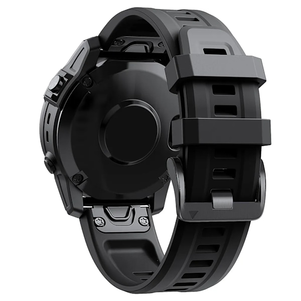 20MM håndleddsrem i silikon med hurtigspenne for Garmin Fenix 7S/6S/6S Pro/5S/5S Plus/Descent Mk2S klokketilbehør (svart) Svart Black