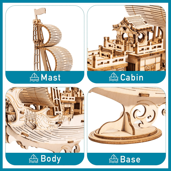 3D-puinen palapeli lapsille ja aikuisille Veneenrakennussarjat Käsityö-tee-se-itse  -sarjat 8-vuotiaille ja sitä vanhemmille lapsille (japanilainen  diplomaattilaiva) aec3 | Fyndiq