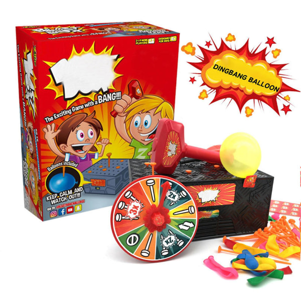 Hammer Balloon Blast Box Game Funny Balloon Knepiga Party Games Balloon Box Game för barn Jul Födelsedagspresenter