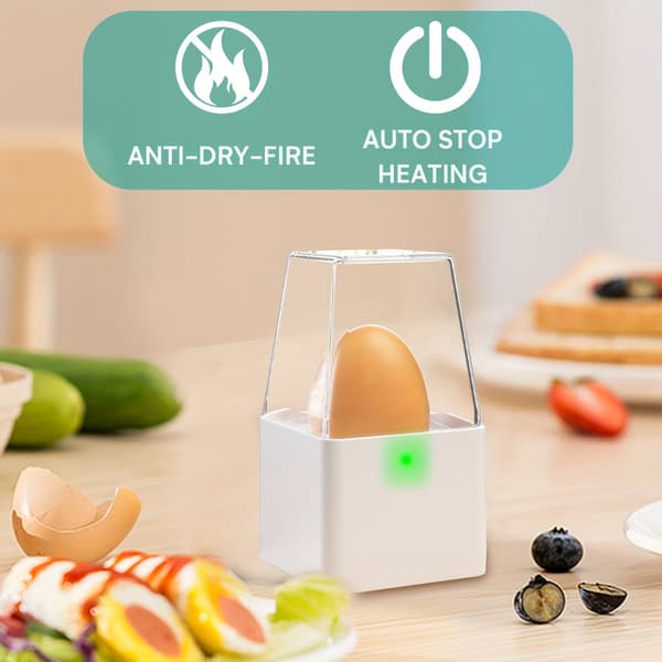 Elektrisk eggkoker med automatisk avslåing for bløtkokte, mediumkokte og hardkokte egg