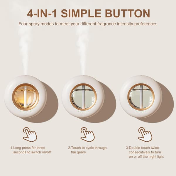 Eterisk oljediffuser 120 ml for stort rom, Bluetooth smartkontroll 4 tåkemoduser Ultralyd aromaterapi diffuser med nattlys for