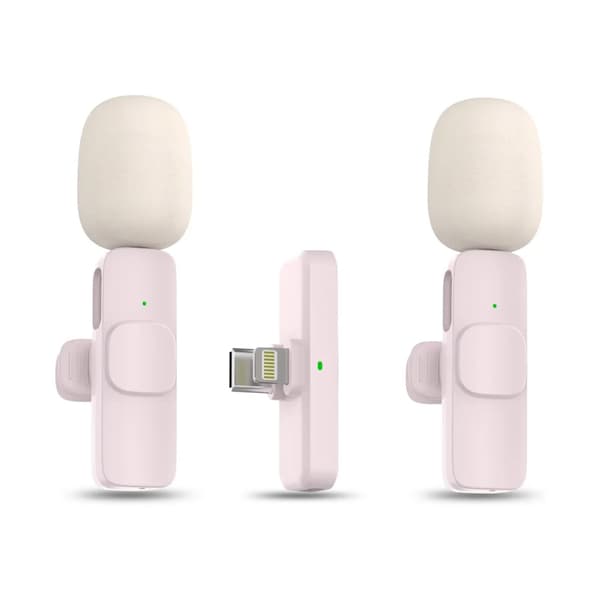 2 i 1 Dobbelt Interface Mikrofon med Støjreduktion Kompatibel med Android Iphone Laptop USB C Optagelse Live Streaming pink