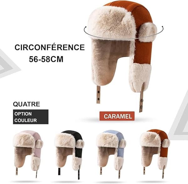Vinter trapper hat med øreklapper, varm russisk hat til kvinder, trapper hat/skihue til mænd. orange