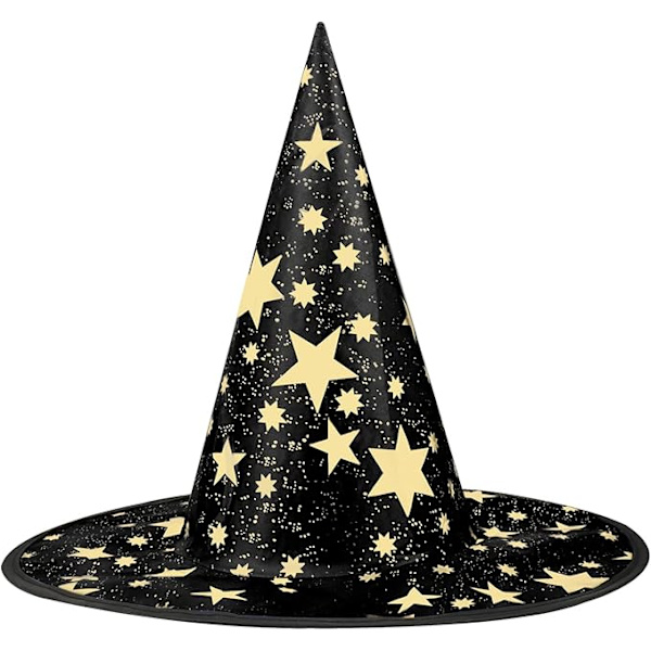 Heksehat til Børn, 38x36cm Femtakset Stjerne Heksehat til Børne Kostume & Cosplay Party Farm til Børnefestgaver Festival Klæd Ud (Stjernehat Sort) Star hat black