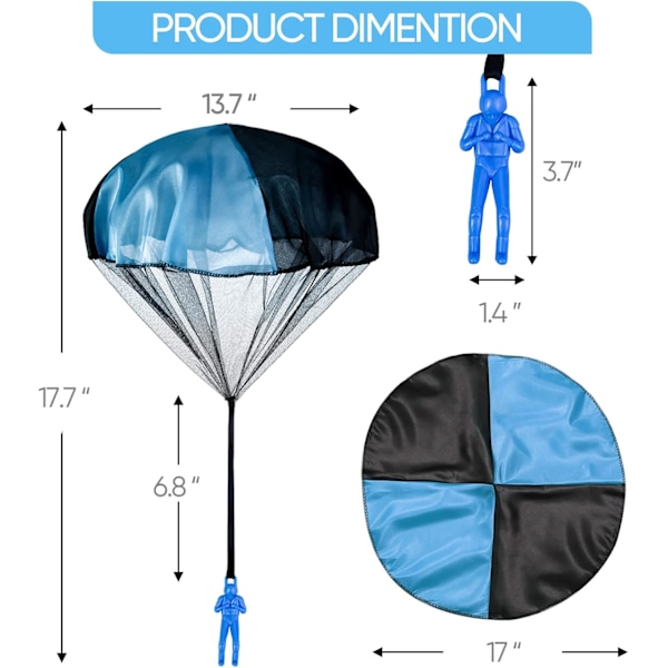 Tangle Free Throwing Army Toy Parachute, Utendørs Flygende Leke for Barn