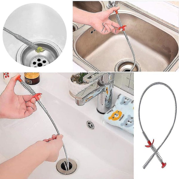 6st Avloppsborttagare Hårborttagningsmedel Sink Clog Relief Cleaning Tool Kit