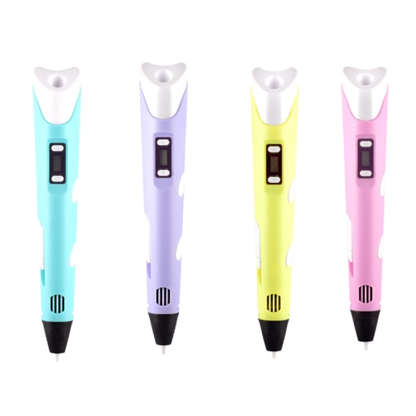 Intelligent 3d-penna med led-skärm, 3d-utskriftspenna med USB laddning, 30 färger Pla-filamentpåfyllning 1 st