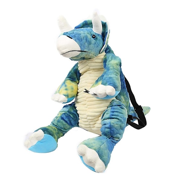 Forældre-barn 3D dinosaur rygsæk sød dyre tegneserie plys rygsæk dinosaur taske til børnegaver Blue