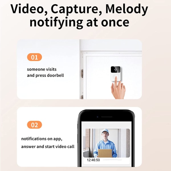 Videon ovikello kameralla, langaton WiFi-videon ovikello ovikellolla