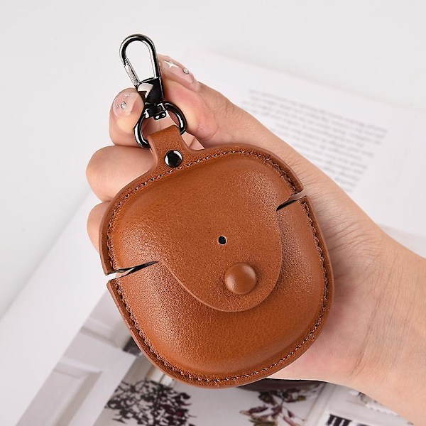 PU Læderetui til Bose QuietComfort Earbuds II Bluetooth Høretelefoner Stødsikkert Etui med Nøgleholder Brown