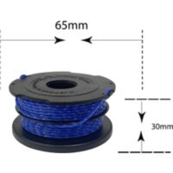 BLACK+DECKER Sæt med 3 reserve snore til græstrimmer, automatisk afvikling, 3 x 12 m nylonsnor, ⌀1,65 mm snor, A6441X3-XJ Blå