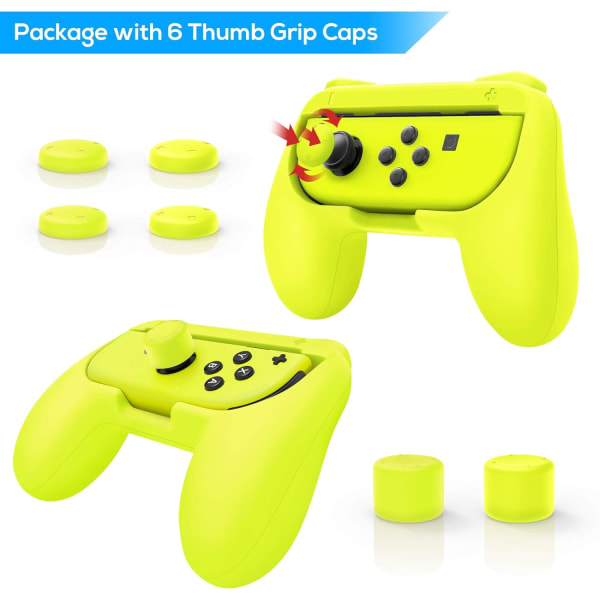 Grepp som är kompatibla med Nintendo Switch för Joy Con & OLED-modell för Joycon Yellow
