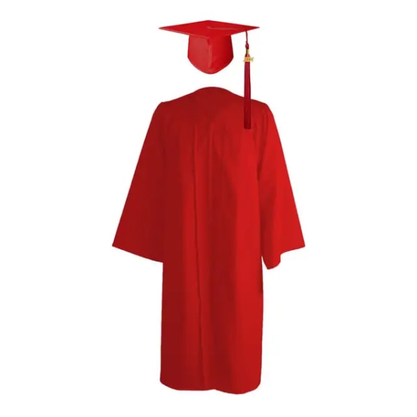1 sæt rivefast akademisk kjole Renseri akademisk kjole Løs 2024 Mænd Kvinder Studerende Graduation Dress Up Rød Ed 54
