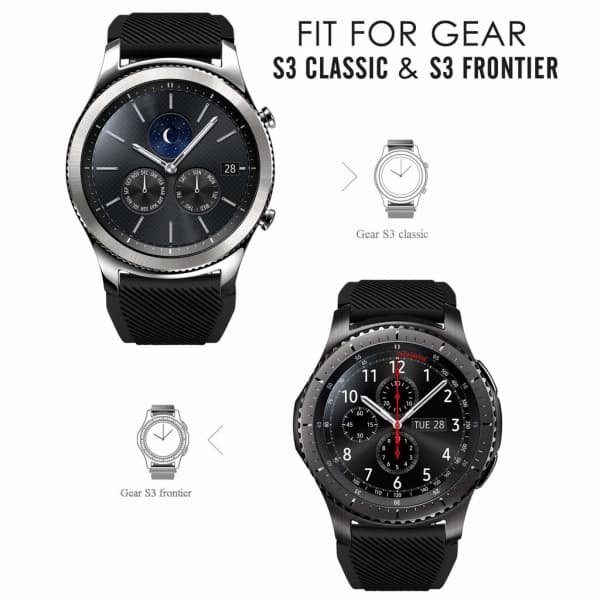 Samsung Gear S3 Frontier/Classic armbånd - sort
