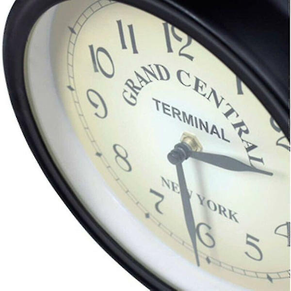Væg ur i smedejern Have ur Håndlavet 2-sidet ur Grand Central Terminal New York