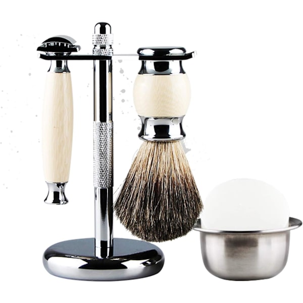 Razor og børsteholder i rustfrit stål (sølv)