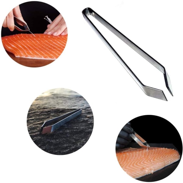 Fiskbenspincett i rostfritt stål, professionell pincett för borttagning av fiskben