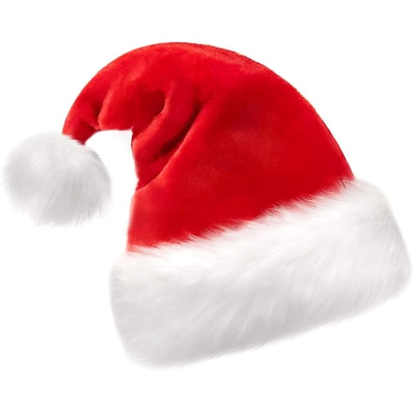 Julehue, nissehue, juleferiehue til unisex voksne, ekstra tyk klassisk pels til jul