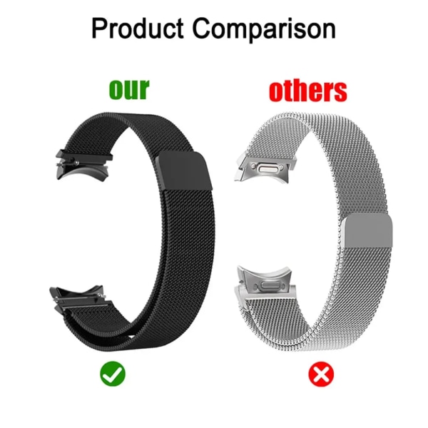 20mm bånd for Samsung Galaxy Watch 6/5/4/Classic 47mm 43mm 40mm 44mm Milanese Loop Armbånd correa Galaxy Watch 5 pro 45mm stropp Rose gold