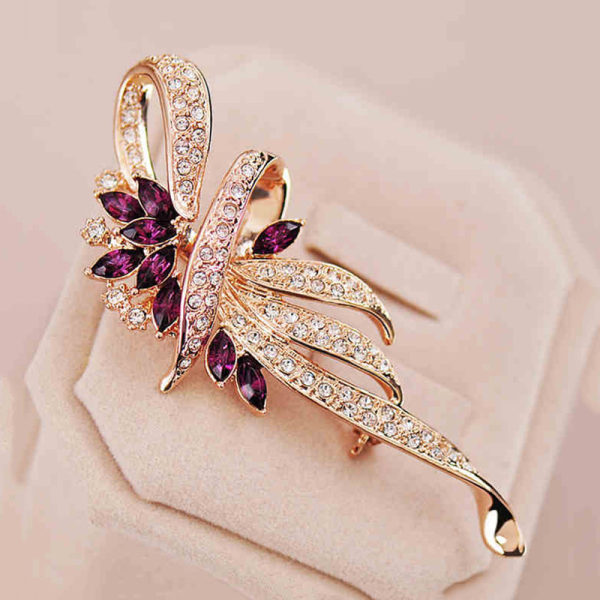 Dame broche, ædel buket, rhinestone boutonniere broche