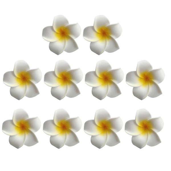 10 st Hawaii Blomster Hårklämma Hårnål Kreativ Ägg Blomster Huvudbonad (Gul) (7x7cm, Gul)