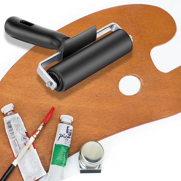 10cm Brayer-rulle, Gummi Brayer-rulle med 11cm (4,3 tommer) håndtag