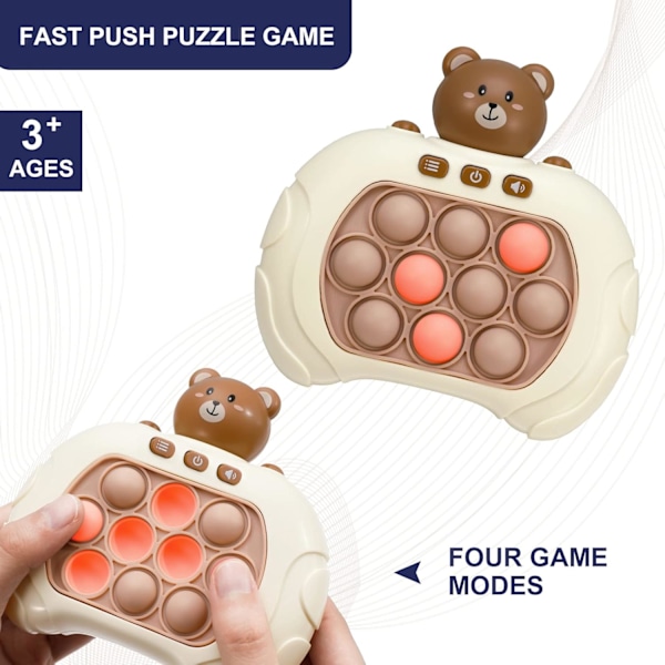 Smart Fidget, Ljusupplyst Mönsterpoppande Spel Genombrott Pusselmaskin Tryck Bubbla Pop Fidget Sensorisk Leksak Present till Barn Vuxna