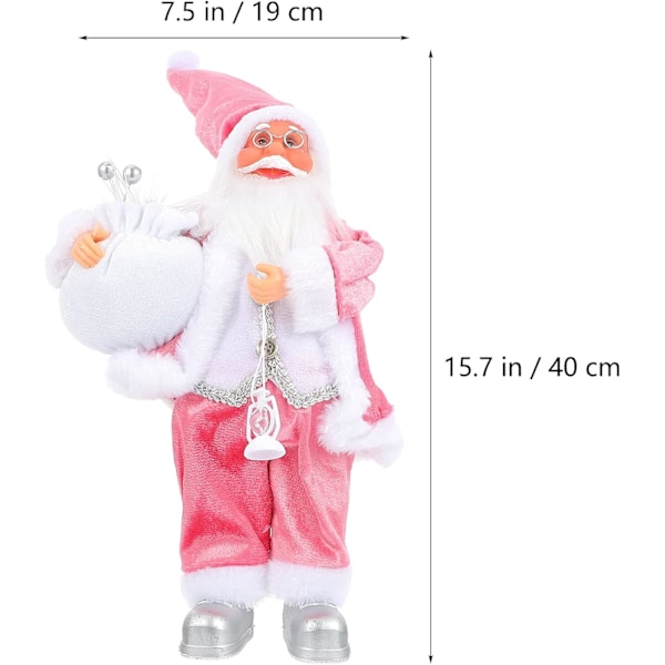 Veemoon Julemand Figur, Julemand Jule Figur Borddekoration Smuk Festdekoration Pink 15. 7 tommer