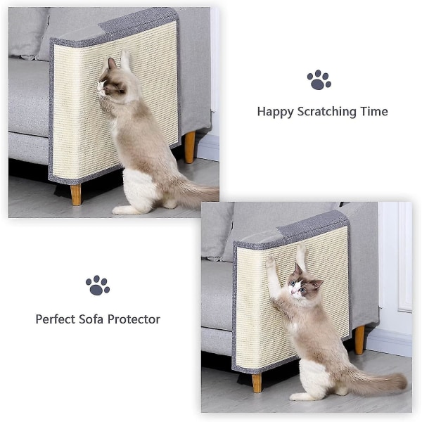 Cat Scratch Couch Protector, Cat Scratch Pad med naturlig sisal for møbelbeskyttelse mot katter, skrapemattetrekk for sofastol Sofabeskyttere