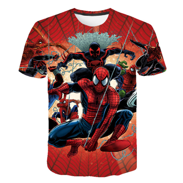 Spider-Man lyhythihainen T-paita pojille ja tytöille Casual Top T-paita D D 120 cm