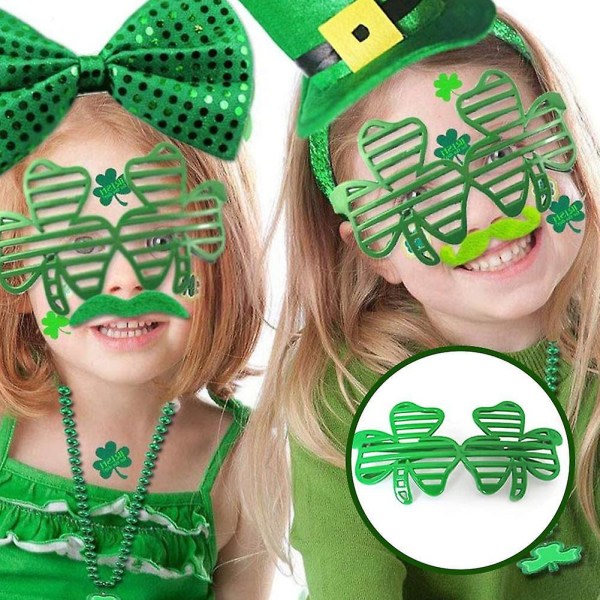 St Patrick's Day Irländsk fest Lucky Green Clover Glasögon Festival Karnevalsfest Dekorativa fotorekvisita DIY Glasögon F