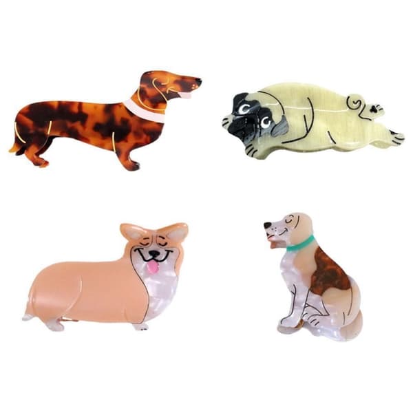 (AZC) Asetaattihiusklipsit Hain Klipsi MOPS MOPS Pug Pug