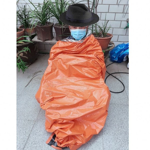 1x Vanntett Nødsøvnpose for Utendørs, Termisk, Camping, Overlevelse, Bivy Sack Orange