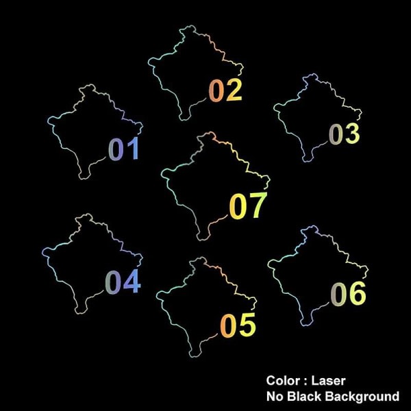 22056# Vinyyli-tarra Kosovo-maan layout-alueen suuntanumerolla Autotarra Vedenpitävä Autotarra Puskurissa Ikkunassa 22056-0612x12cmKeltainen