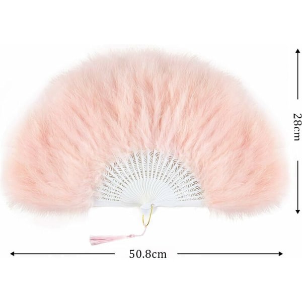 ??feather fan??hand fan for women??feather folding fan Feather fan flap Great Gatsby Party Accessory（pink）