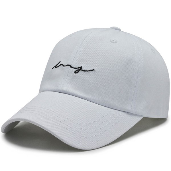 Naisten ja miesten puuvillainen baseball- cap Muoti Snapback cap Unisex hip hop -hatut kirjonta kesän aurinkohatut (valkoinen)